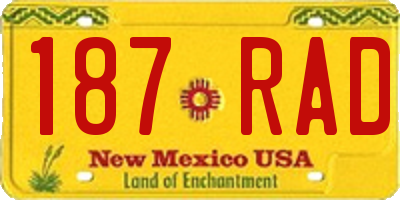 NM license plate 187RAD