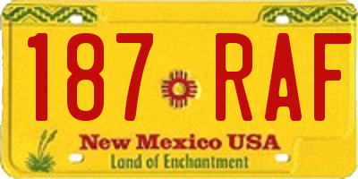 NM license plate 187RAF