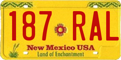 NM license plate 187RAL