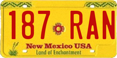 NM license plate 187RAN