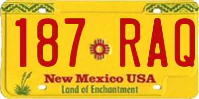 NM license plate 187RAQ