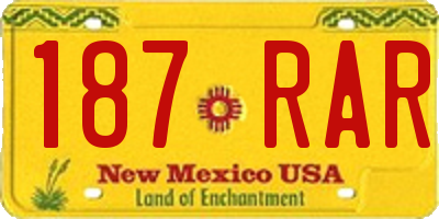 NM license plate 187RAR