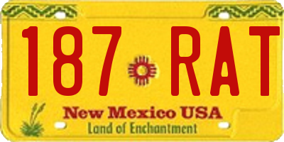 NM license plate 187RAT