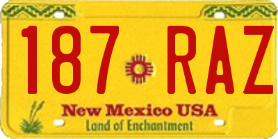 NM license plate 187RAZ
