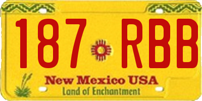 NM license plate 187RBB