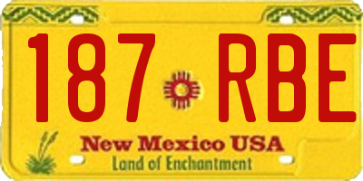 NM license plate 187RBE
