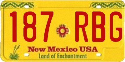 NM license plate 187RBG