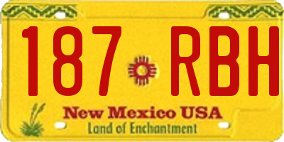 NM license plate 187RBH