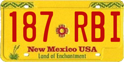 NM license plate 187RBI