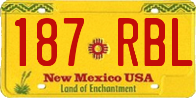 NM license plate 187RBL