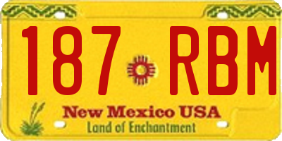 NM license plate 187RBM