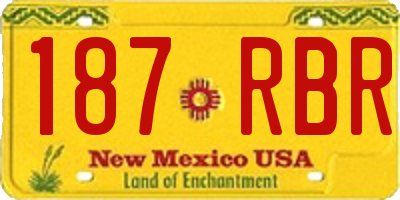 NM license plate 187RBR