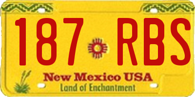 NM license plate 187RBS