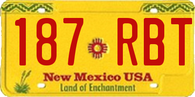NM license plate 187RBT