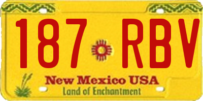 NM license plate 187RBV