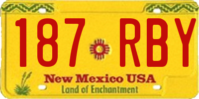 NM license plate 187RBY
