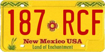 NM license plate 187RCF