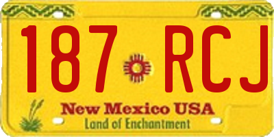 NM license plate 187RCJ