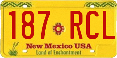 NM license plate 187RCL