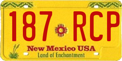NM license plate 187RCP