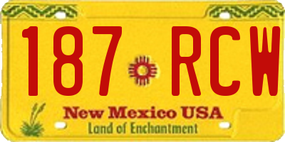 NM license plate 187RCW