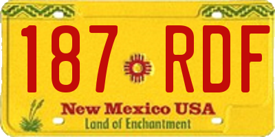 NM license plate 187RDF