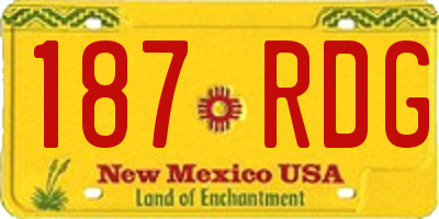 NM license plate 187RDG