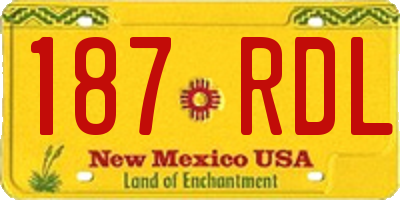 NM license plate 187RDL