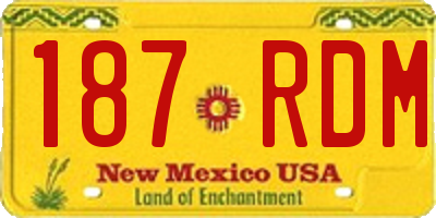 NM license plate 187RDM