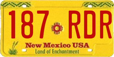 NM license plate 187RDR