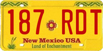 NM license plate 187RDT