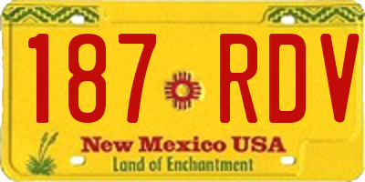 NM license plate 187RDV