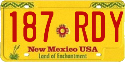 NM license plate 187RDY