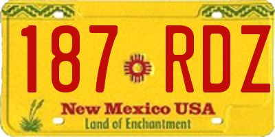 NM license plate 187RDZ