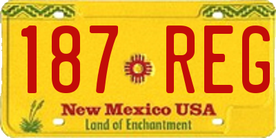 NM license plate 187REG