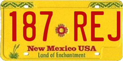 NM license plate 187REJ
