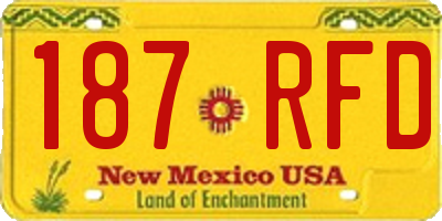NM license plate 187RFD