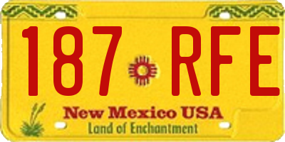 NM license plate 187RFE