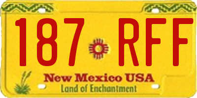 NM license plate 187RFF