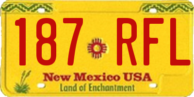 NM license plate 187RFL