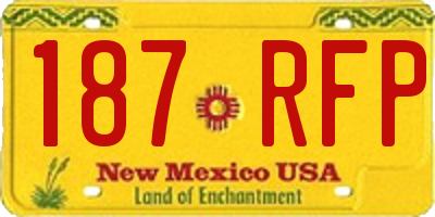 NM license plate 187RFP