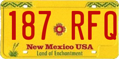 NM license plate 187RFQ