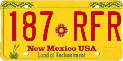 NM license plate 187RFR