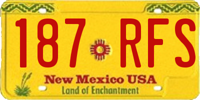 NM license plate 187RFS