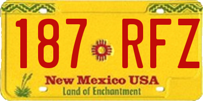 NM license plate 187RFZ