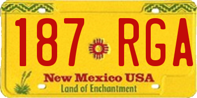 NM license plate 187RGA