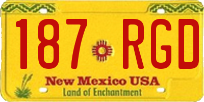 NM license plate 187RGD
