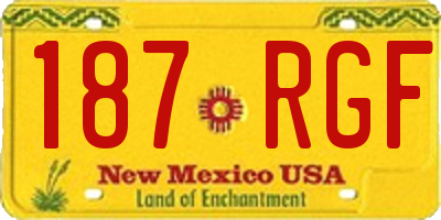 NM license plate 187RGF