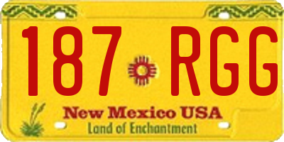 NM license plate 187RGG