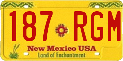 NM license plate 187RGM